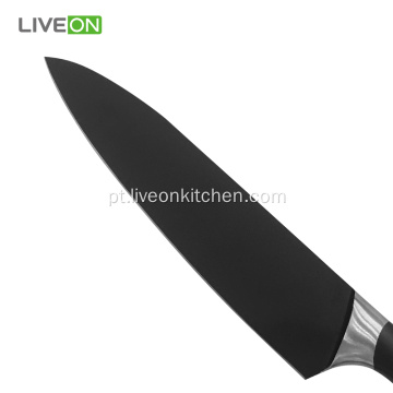 3 pcs conjunto de faca de óxido preto de aço inoxidável
